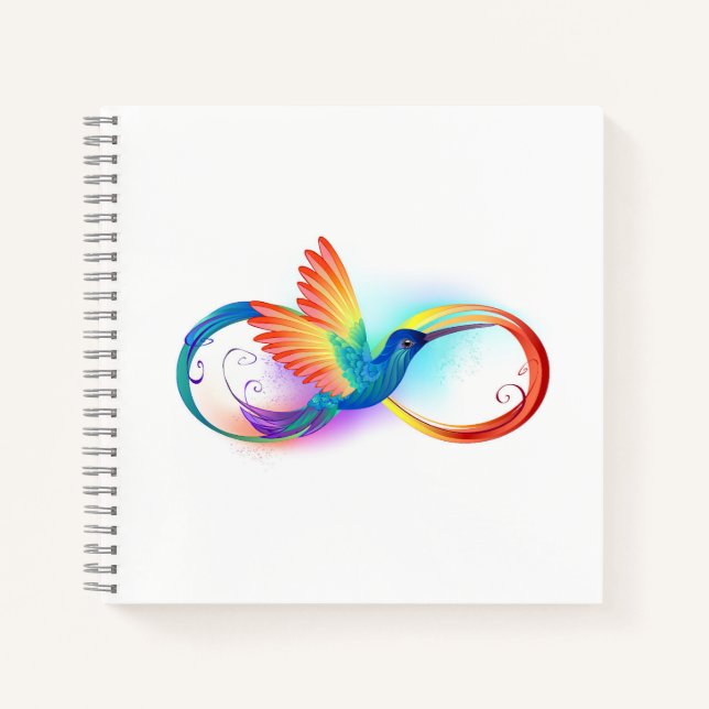 Carnet Colibri arc-en-ciel avec symbole Infinity (Devant)