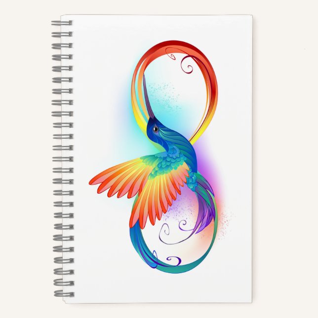 Carnet Colibri arc-en-ciel avec symbole Infinity (Recto)
