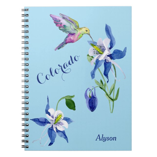 Carnet Colibri du jardin de la Colonne bleue (Devant)