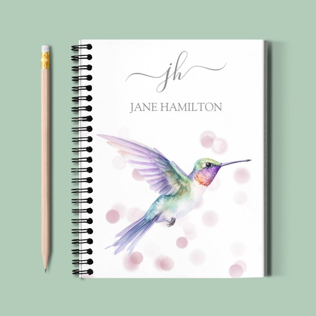 Carnet Colibri Monogramme Moderne (Créateur téléchargé)