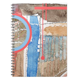 Carnet collage d'art abstrait, médias mélangés et