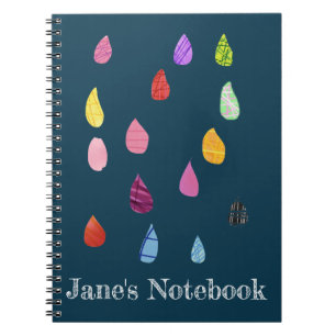 Carnet Collage d'art de gouttes de pluie, collage mignon