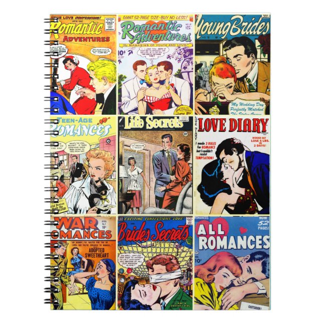 Carnet Collage de couverture de bande dessinée vintage Ro (Devant)