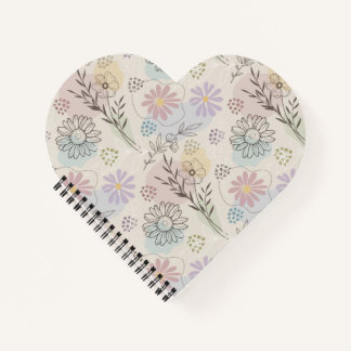 Carnet Collage de fleurs sauvages pastel – Géométrique fl