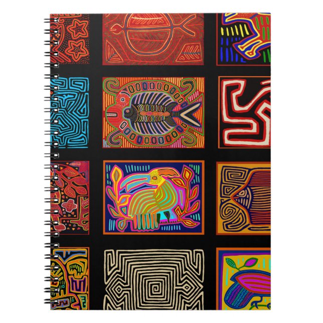 Carnet Collage de Kuna Indian Mola (Devant)