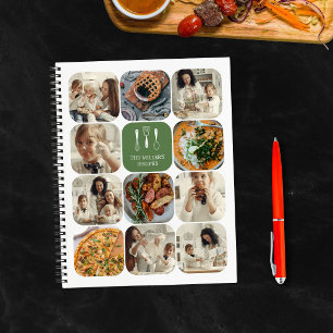 Carnet Collage de photos aux coins arrondis verts Recette