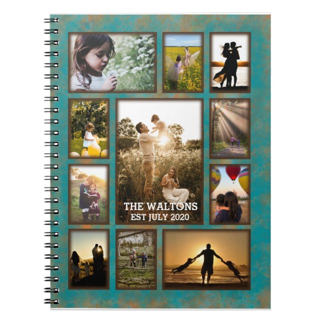 Carnet Collage De Photos De Famille De Cuivre Élégant Et  (Devant)