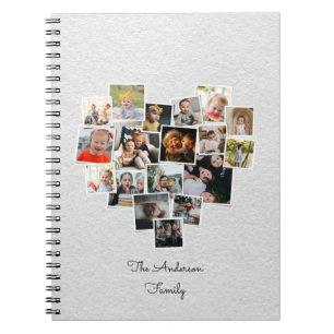 Carnet Collage de photos en forme de coeur