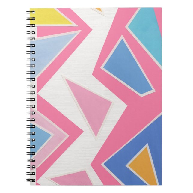 Carnet Collage de triangles roses (Devant)