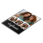 Collage photo 4 tendance Nom du script noir blanc