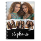 Collage photo 4 tendance Nom du script noir blanc