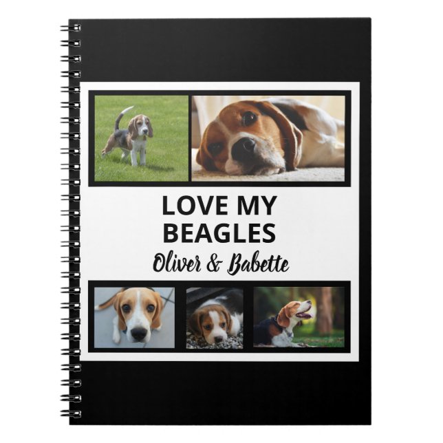 Carnet Collage photo de chiot et chien personnalisé pour  (Devant)