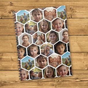 Carnet Collage photo de famille en forme d'hexagone