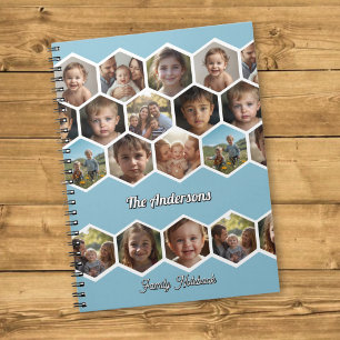 Carnet Collage photo de famille en forme d'hexagone