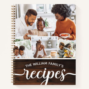 Carnet Collage photo en bois rustique Recettes familiales