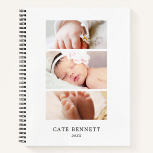 Carnet Collage photo minimaliste - Nom personnalisé