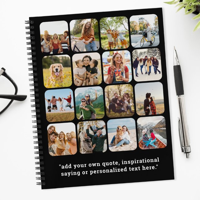 Carnet Collage Photo Moderne De 16 Avec Citation (Créateur téléchargé)