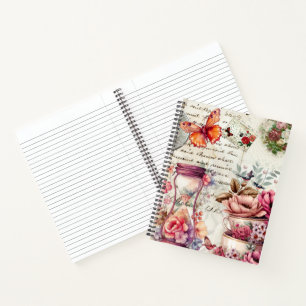Carnet Collage vintage aquarelle