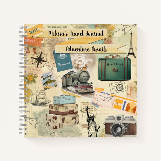 Carnet Collage Vintage voyage 2 (Devant)