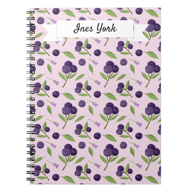 Carnet Collection de Motifs de paniers de fruits - bleuet (Devant)