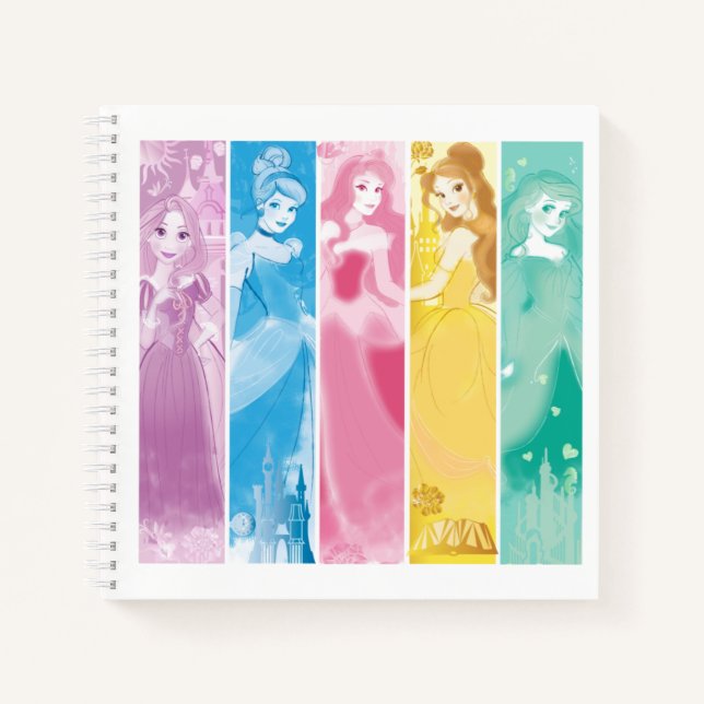 Carnet Collection de portraits colorés Disney Princess (Devant)