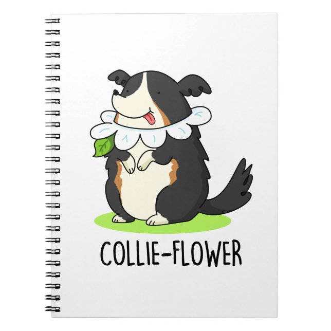 Carnet Collie-fleur Border Collie Drôle Chien Jeu de Mots (Devant)