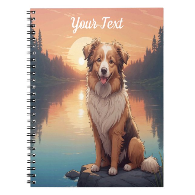Carnet Collie Shepherd par le lac (Devant)