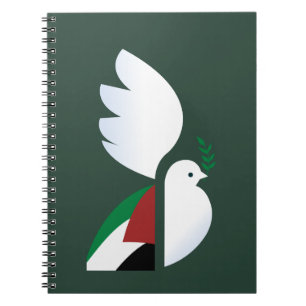 Carnet colombe de paix avec le drapeau palestinien