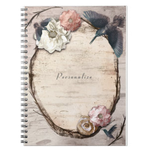 Carnet Colombeaux et élégante florale de bouleau blanc ru