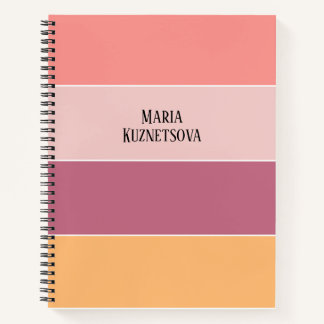 Carnet Colorblock Horizontale Bande rose et orange