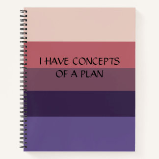 Carnet Colorblock moderne Monogramme bleu à bande horizon