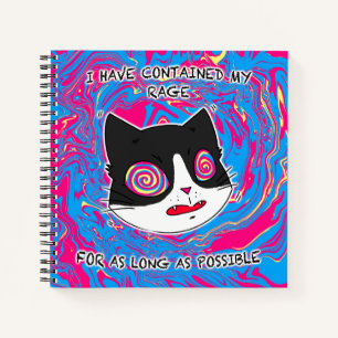 Carnet Coloré et fou drôle Chat avec texte