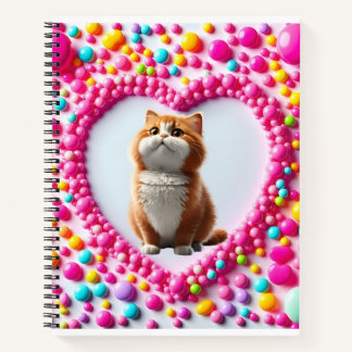 Carnet Coloré et mignon cercle de couleur rose coeur mign