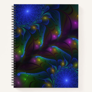 Carnet Coloré Lumineux Abstrait moderne Trippy Fractal