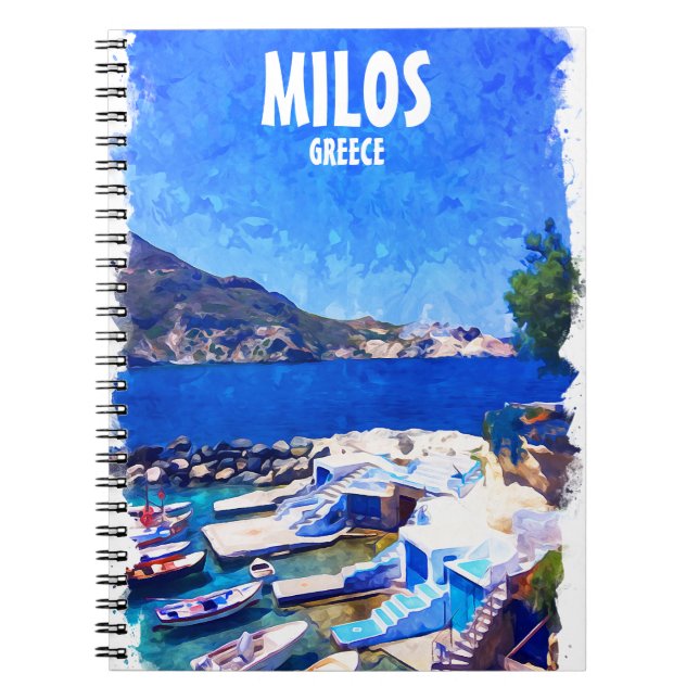 Carnet Coloré Milos Grèce Travel Art (Devant)