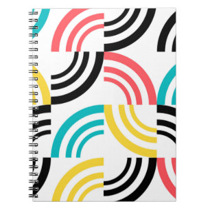 Carnet Coloré, moderne, amusant, joyeux graphisme géométr