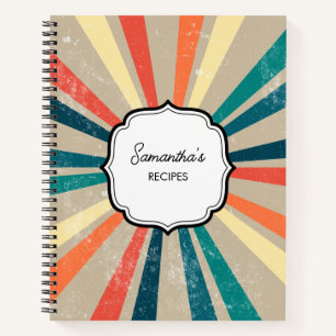 Carnet Coloré Retro Rainbow Sunburst Cookbook