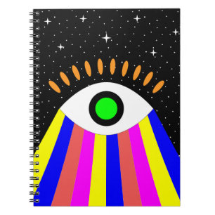 Carnet Coloré tout yeux plat design avec étoiles et
