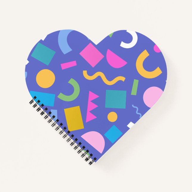 Carnet Colorful Abstract Geometric Memphis Style Pattern (Devant)