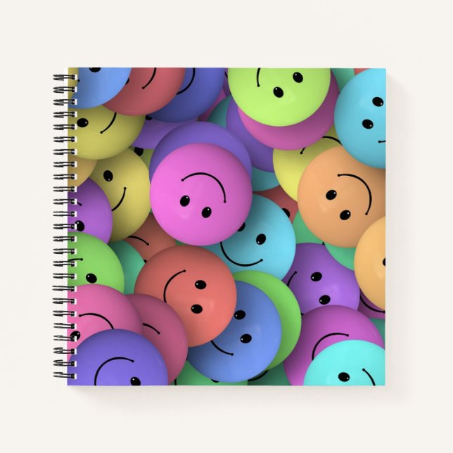 Carnet Colorful Happy Faces Emoji (Devant)