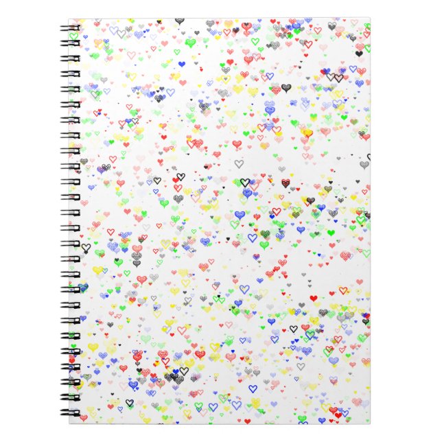 Carnet Colorful Hearts Pattern Notebook (Devant)