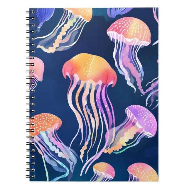 Carnet Colorful Jellyfish | Ocean Animal Watercolor (Devant)