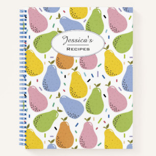 Carnet Colorful Pears Fruit Motif Recette personnalisée