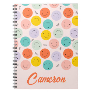 Carnet Colorful Smiling Happy Face Pattern