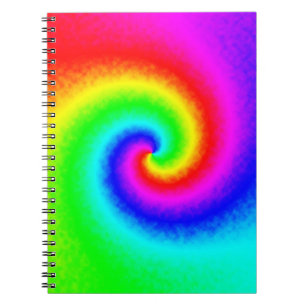 Carnet Colorful Tie Dye Rainbow Swirl Hippie Boho Chic