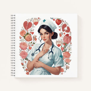 Carnet Compassionate Nurse – Elegant Floral Art Illustrat