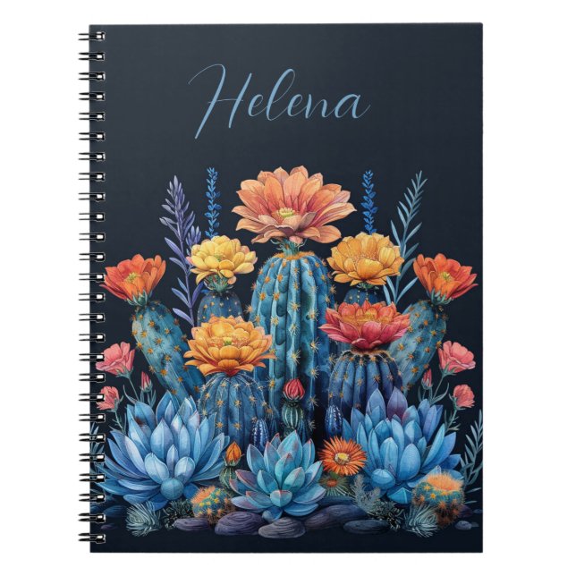Carnet Composition des cactus à fleurs, succulents (Devant)