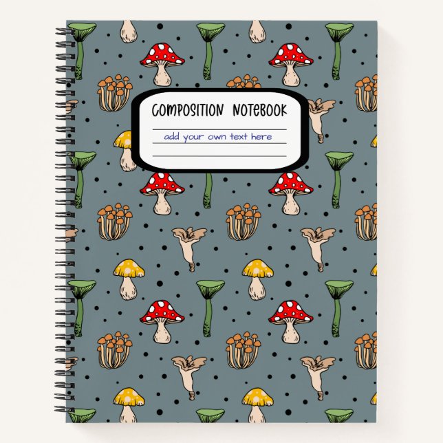 Carnet Composition du Motif du champignon foncé (Devant)