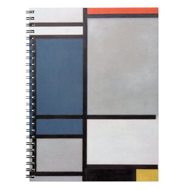 Carnet Composition monochrome avec rouge, bleu, noir, jau (Devant)