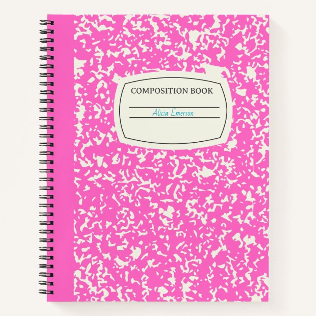 Carnet Composition Personnalisable rose classique (Devant)